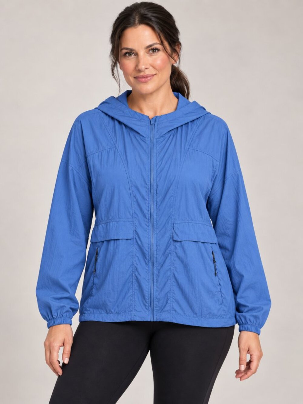 NEW Lululemon Hood Lite Jacket Womens 14 Blue Packable Hooded Zip Windbreaker